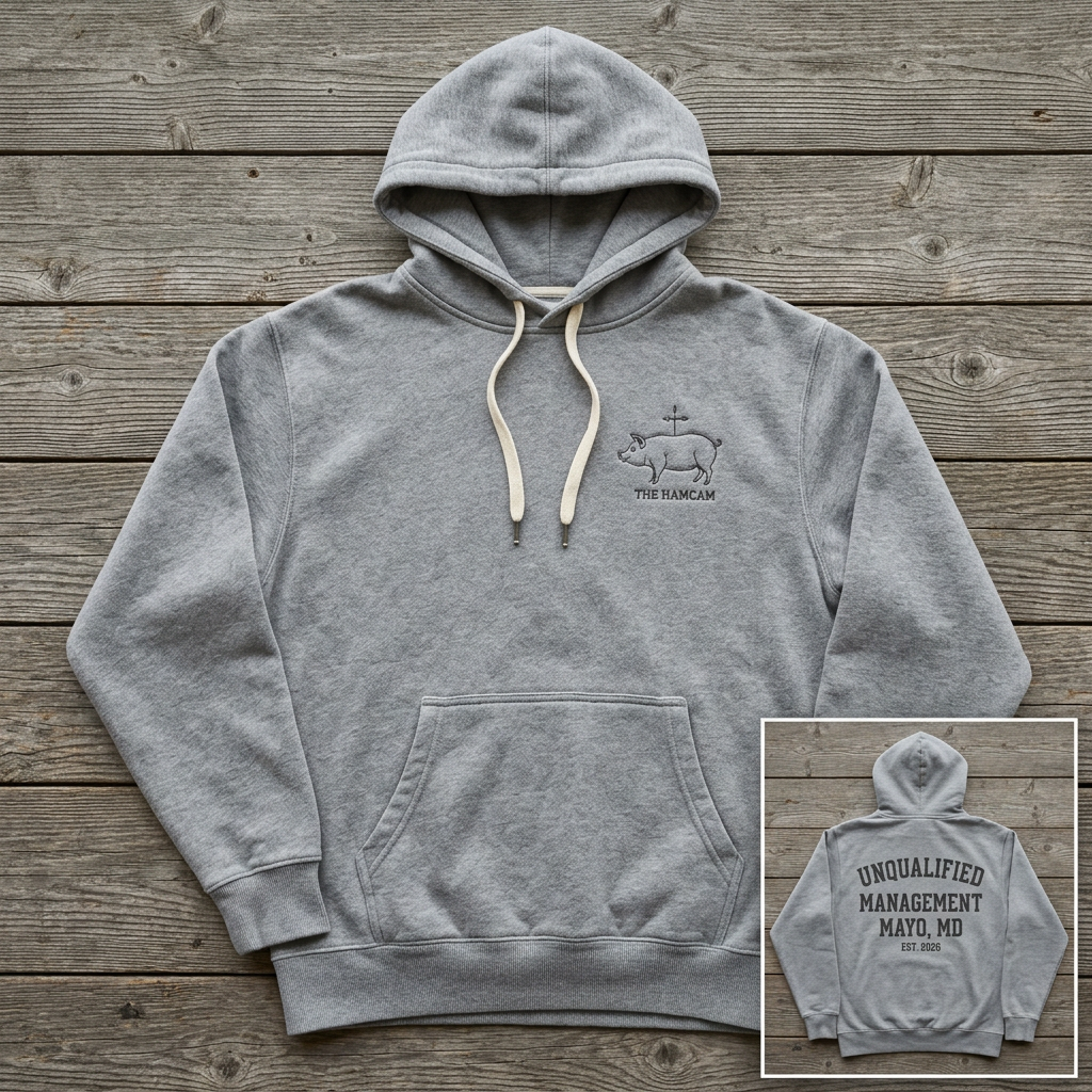 UNQUALIFIED MANAGEMENT HOODIE — HamCam Gift Shop concept